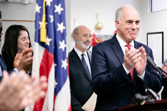 Sen. Casey and Gov. Wolf speak at ELFHCC urging Pennsylvanians to sign up for the Affordable Care Act